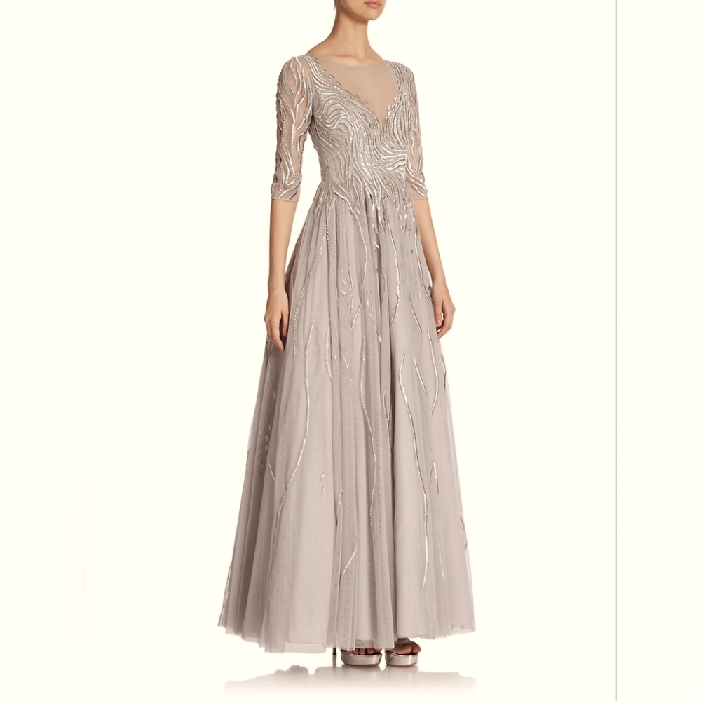 Basix Black Label Embroidered Illusion Gown